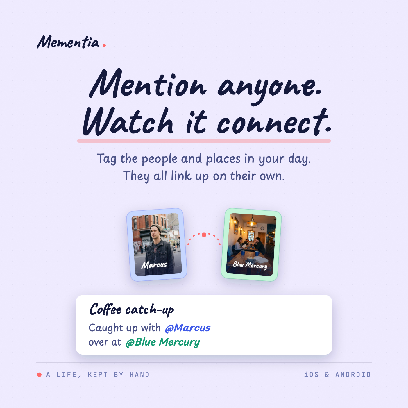 Linked memories for people and places in the Mementia personal codex