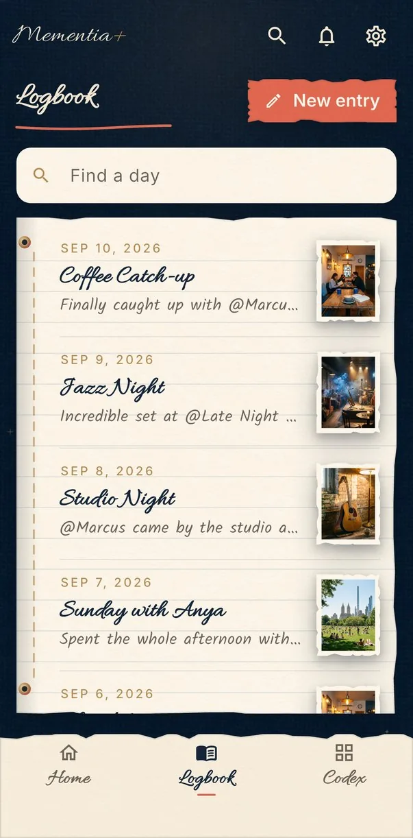 Diary theme: the Logbook