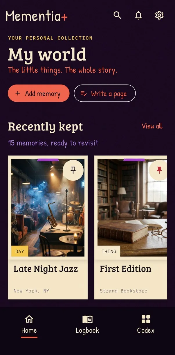 Mementia Stickers theme: Home with bold colour and playful stickers